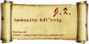 Jankovits Károly névjegykártya