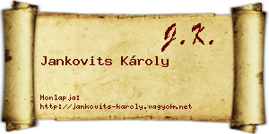 Jankovits Károly névjegykártya
