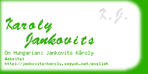 karoly jankovits business card
