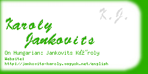 karoly jankovits business card